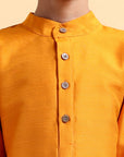 Mustard Cotton Silk Kurta & Pajama Set