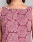 Cotton Pink Ajrak A Line Dress