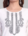White Embriodery Kurta Pant & Dupatta