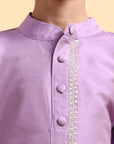 Mauve Cotton Silk Kurta & Pajama Set