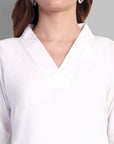 V Neck Basic Kurta with Straight Bottom - Set of 2