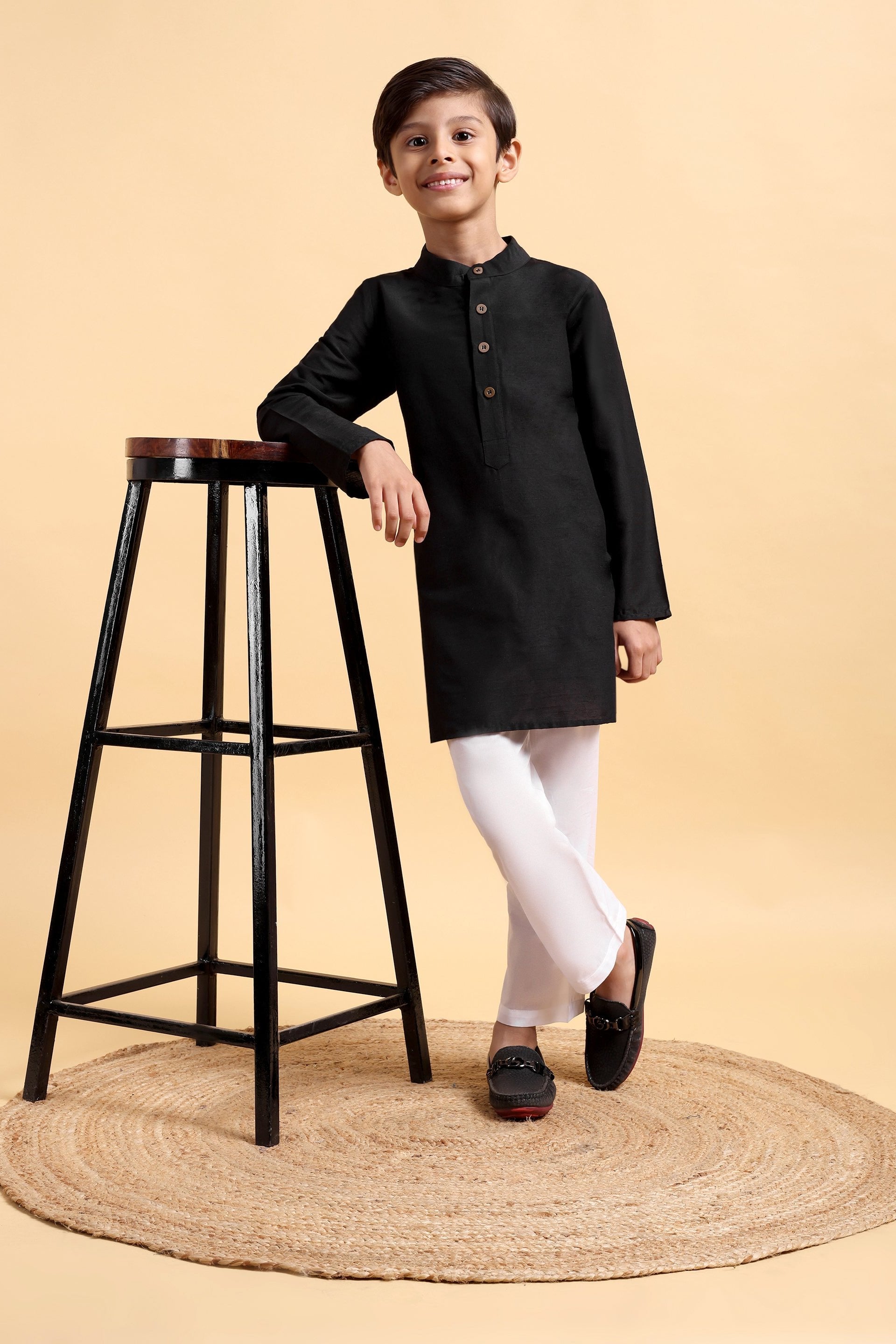 Boys Cotton Silk Kurta & Pajama