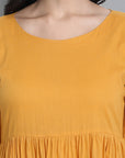 Mustard Mul Cotton Tunic - Mera Rang