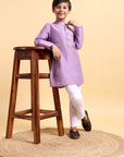 Mauve Cotton Silk Kurta & Pajama Set
