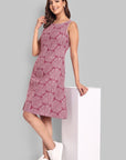 Cotton Pink Ajrak A Line Dress