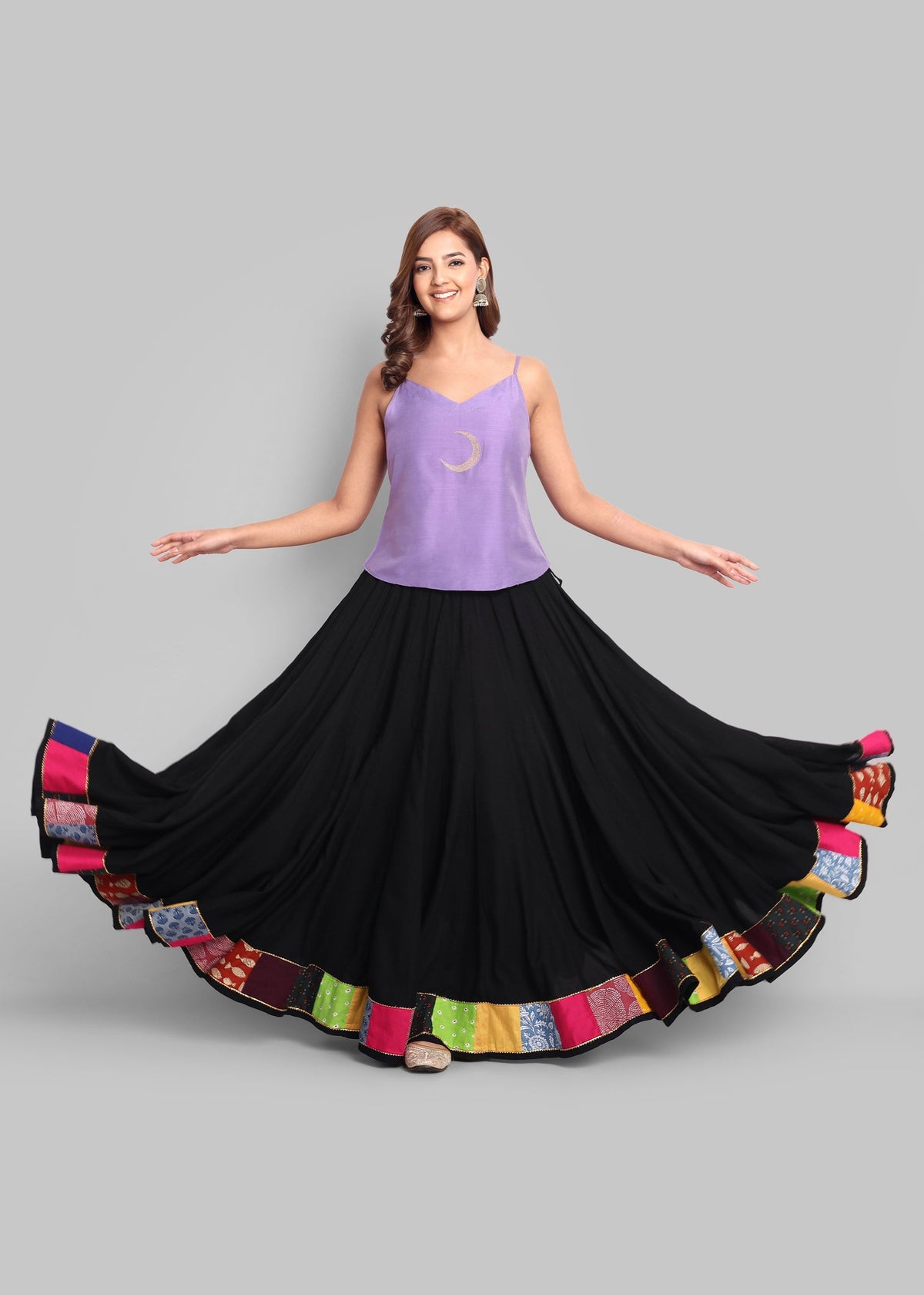 Mouve Cotton Silk Embroidery Top