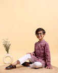 Pink Ajrak Cotton Kurta & Pajama Set