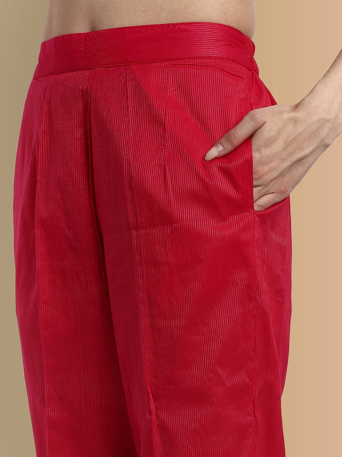 Hot Pink Side Embriodery with Elasticated Pant