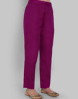 Dopahar Purple Kurta with Gota Twist & Chiffon Dupatta - Set of 3
