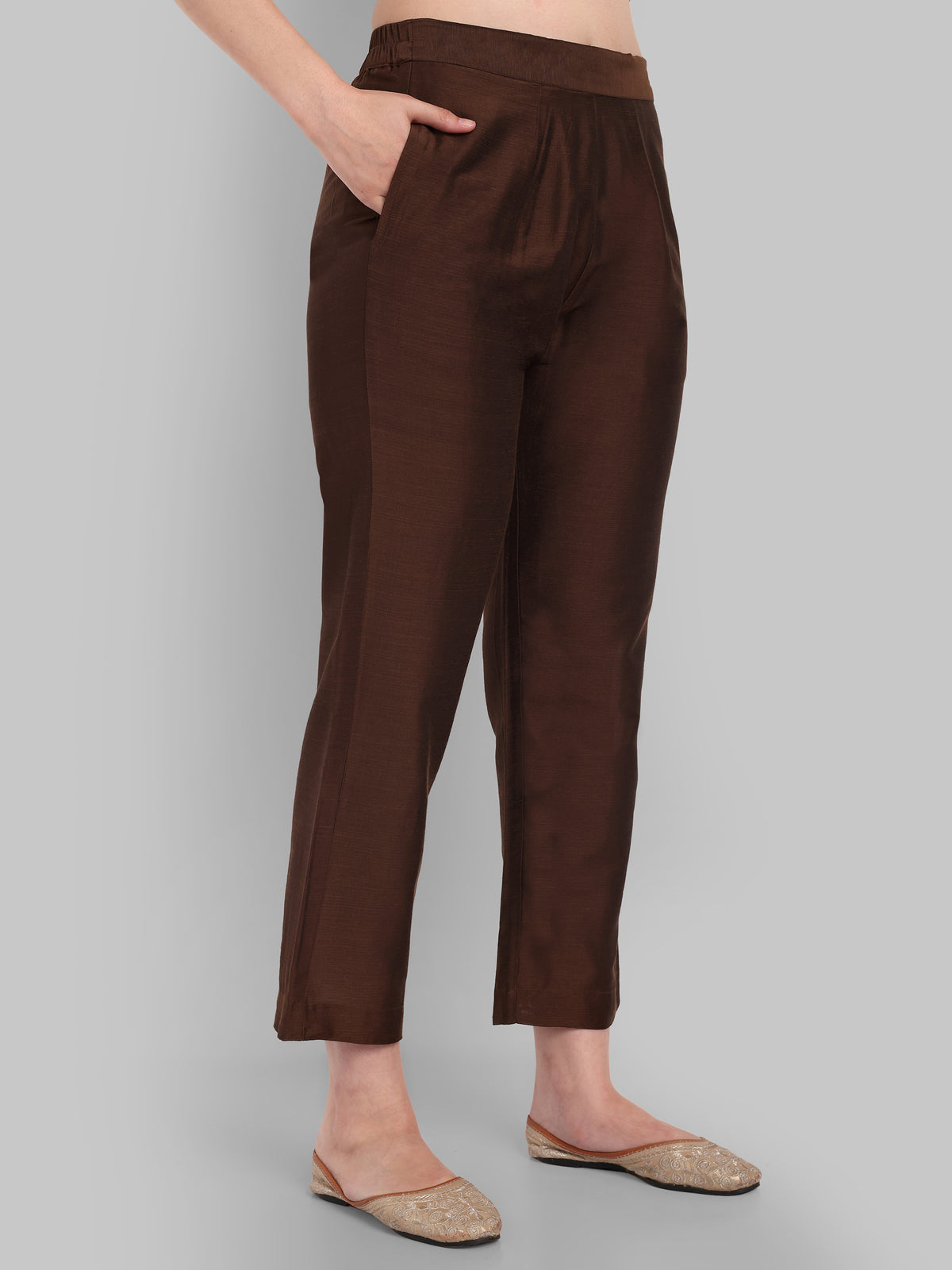 Suhana Brown V-neck Kurta & Pant - Set of 2
