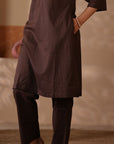 Rozana Brown Kurta Pant - Set of 2
