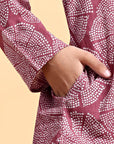 Pink Ajrak Cotton Kurta & Pajama Set