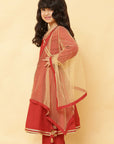 Girls Maroon Angrakha with Pant