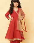 Girls Angrakha Style Kurti with Sharara Pants