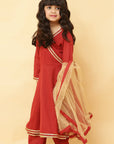 Girls Angrakha Style Kurti with Sharara Pants