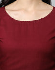 Maroon Rayon Crop-top - Mera Rang