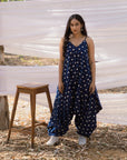 Handblock Cotton Indigo Jumpsuit