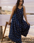 Handblock Cotton Indigo Jumpsuit