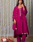 Women Wine Purple Kurta Sets