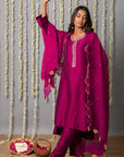 Purple Cotton Silk Kurta