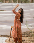 Round Collar Pathani Kurta with Harem Pant