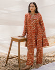 Zikr Kalidaar Round neck Short kurta with Straight Pant