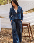 Indigo Elegance: Summer Blazer Co-ord Set