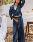 Indigo Elegance: Summer Blazer Co-ord Set