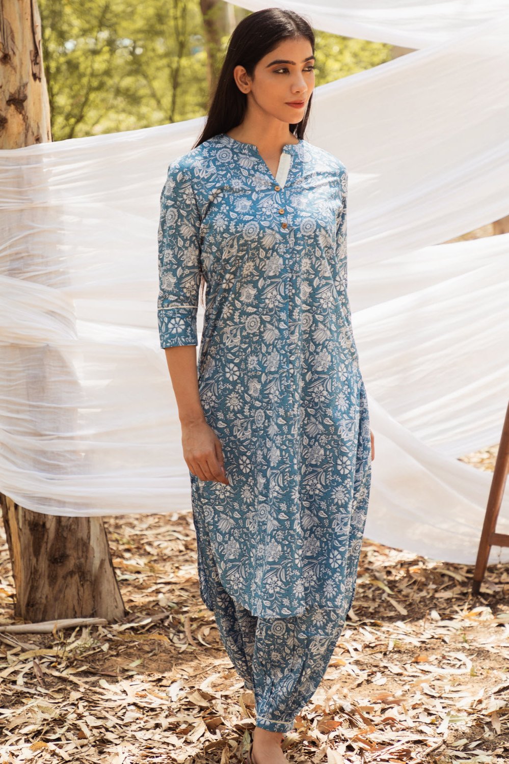 Samiya Long Kurta with Harem Pant - Set of 2
