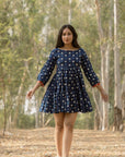 Sonia Indigo Polka Dress Back Open