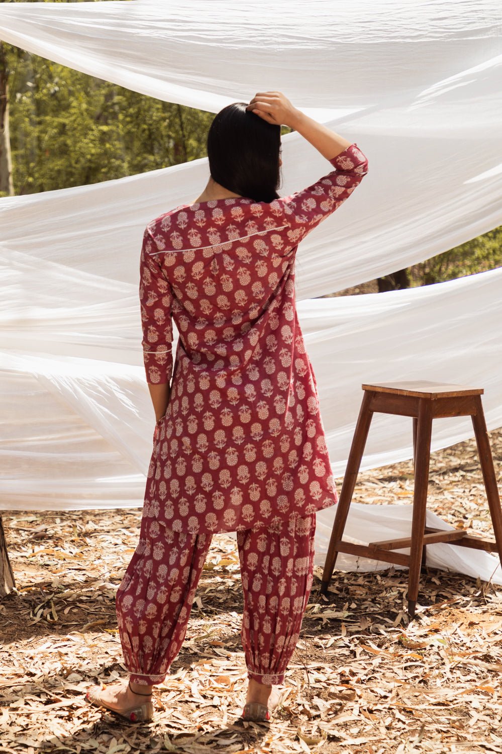 Samiya Pink Kurta with Harem Pant - Set of 2