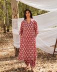 Maira Block Print A Line Kurta with Harem Pant