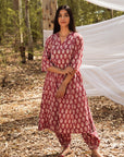 Maira Block Print A Line Kurta with Harem Pant