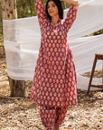 Maira Block Print A Line Kurta with Harem Pant