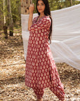 Maira Block Print A Line Kurta with Harem Pant