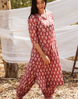 Maira Block Print A Line Kurta with Harem Pant