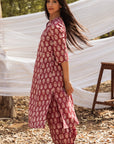 Maira Block Print A Line Kurta with Harem Pant