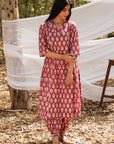 Maira Block Print A Line Kurta with Harem Pant