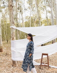 Maira Indigo Floral V Neck A Line Kurta