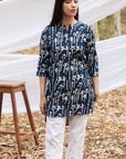 Indigo Kurta Set With Dupatta