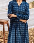 Indigo Side Gathered Overlay Dress