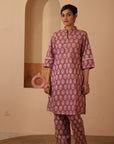 Rozana Printed Pink Kurta & Pant - Set of 2