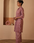 Rozana Printed Pink Kurta & Pant - Set of 2