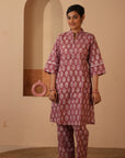 Rozana Printed Pink Kurta & Pant - Set of 2