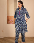 Rozana Indigo Kurta & Pant - Set of 2
