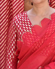 Nadira Chanderi Red & Gold Blouse