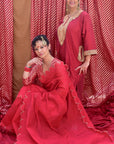 Nadira Chanderi Red & Gold Blouse