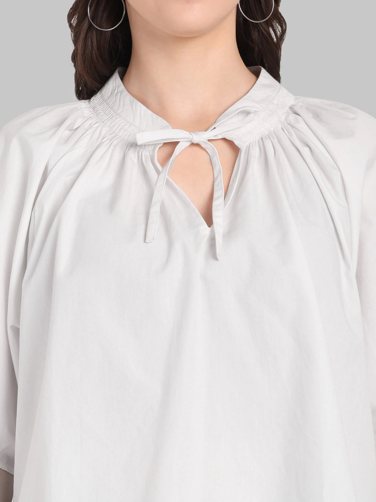 Nida smocking white Relaxed Fit Top