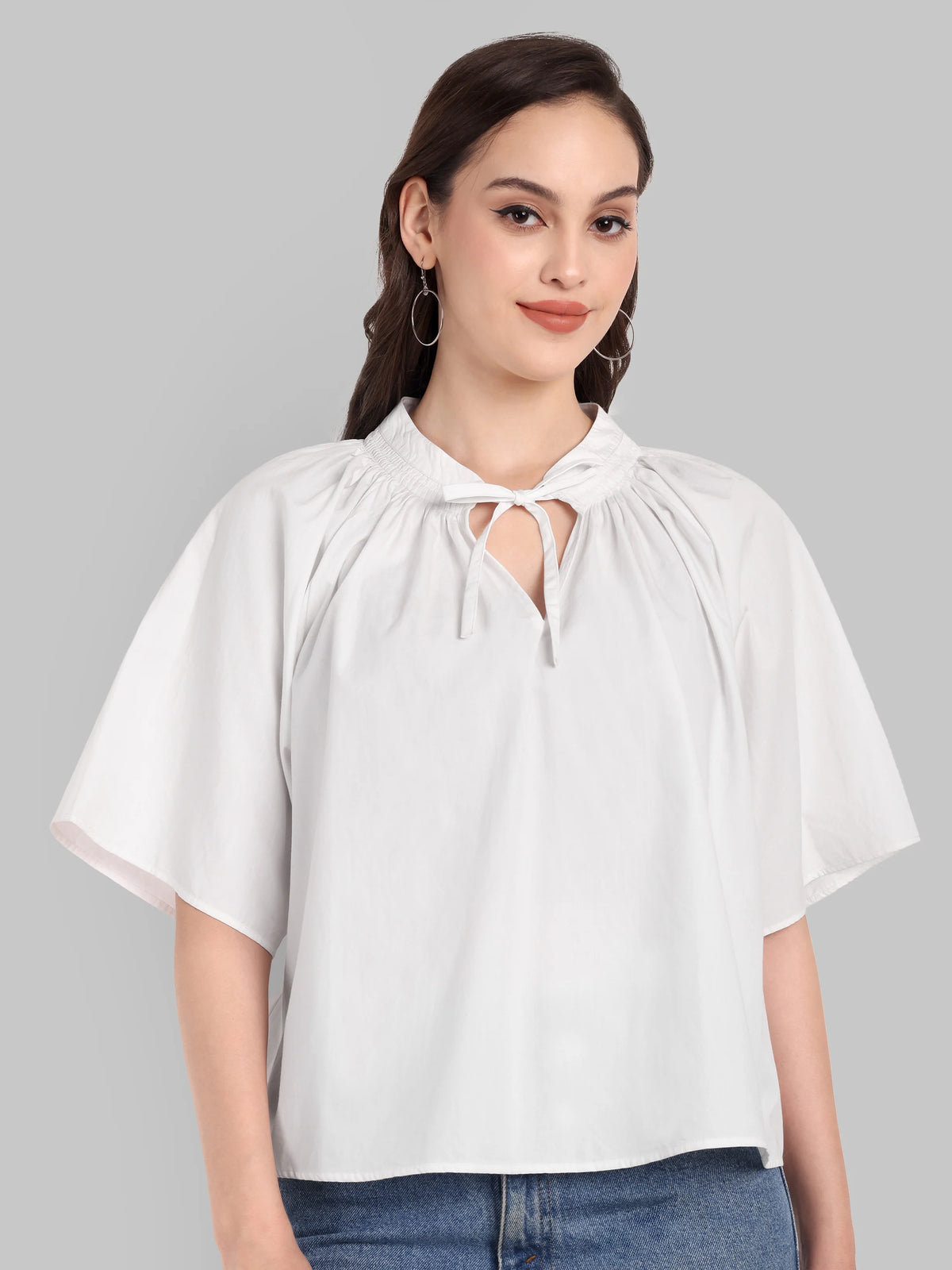 Nida smocking white Relaxed Fit Top
