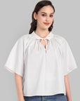 Nida smocking white Relaxed Fit Top